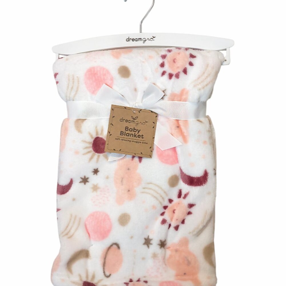 Dreamgro Planet Sun Moon Star Cloud Security Lovey Blanket 30" X 36" NEW